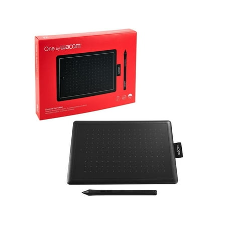 One by Wacom Student Drawing Tablet (small) – Works with Chromebook, Mac, PC - Black/Red
