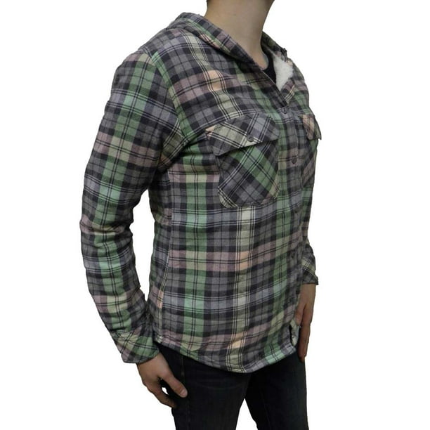 womens sherpa lined flannel hoodie