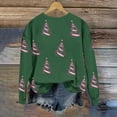 thumbnail image 4 of Lopecy-Sta Women's Christmas Pink Tree Allover Print Crew Neck Sweatshirt, Loose Drop Shoulder Polyester Long Sleeve Top, Festive Holiday Pullover Green L, 4 of 5