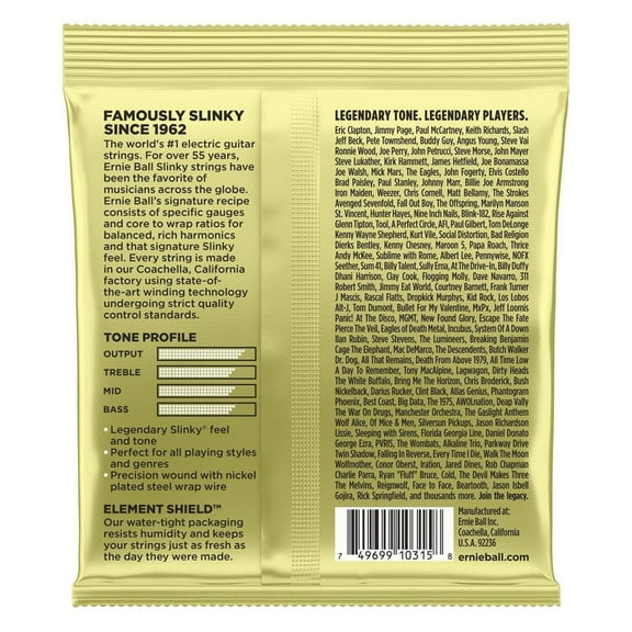Ernie Ball 2214 Mammoth Slinky Electric Guitar Strings, 12-62