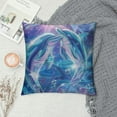 thumbnail image 2 of GOSMITH Dolphin Throw Pillow Cover, Underwater World Pillow Cover for Bed Sofa, Cute Marine Life Decorative Pillow Cover, Blue Wave Decor Cushion Cover Ocean Theme Bedroom Decor, 2 of 5