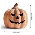 thumbnail image 3 of Halloween Jack O Lantern Decoration with Flameless Candle, Handmade Resin Pumpkin Light for Rustic Fall Home Decor, Front Porch Entryway Table Centerpiece, 3 of 4