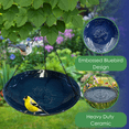 thumbnail image 2 of Backyard Essentials Bird Bath Hanging Birdbath Blue Bluebird for Bird Feeders, 2 of 9