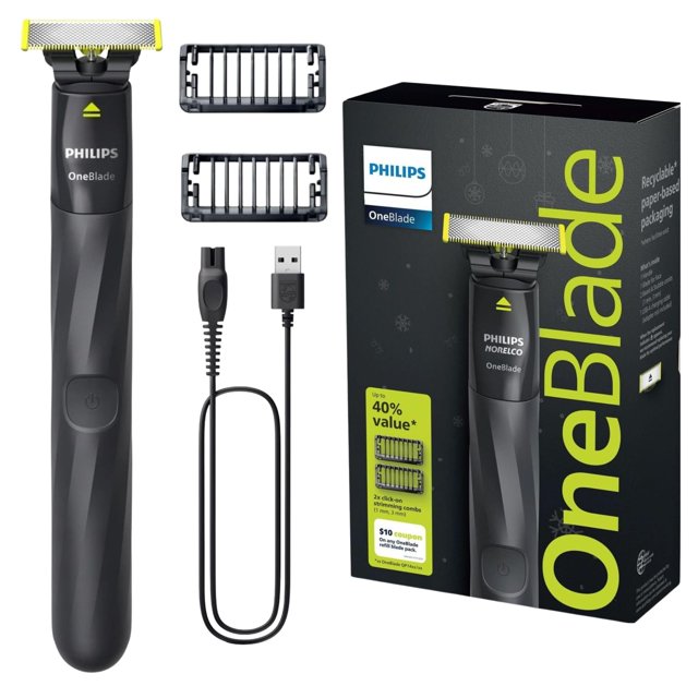 Philips OneBlade recortadora y afeitadora impermeable con carga USB