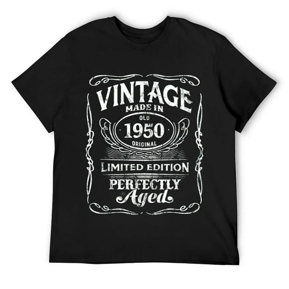 Mens Vintage Made In 1950 Classic 74th Birthday T-Shirt Black