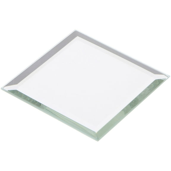 Plymor 2.5" Square, 3mm Thick Beveled Glass Mirror, Pack of 2