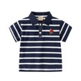 thumbnail image 4 of WOYY Boys Casual Outfits Short Sleeve Striped Polo Shirt Shorts Set, Sizes 18-24M, 4 of 6