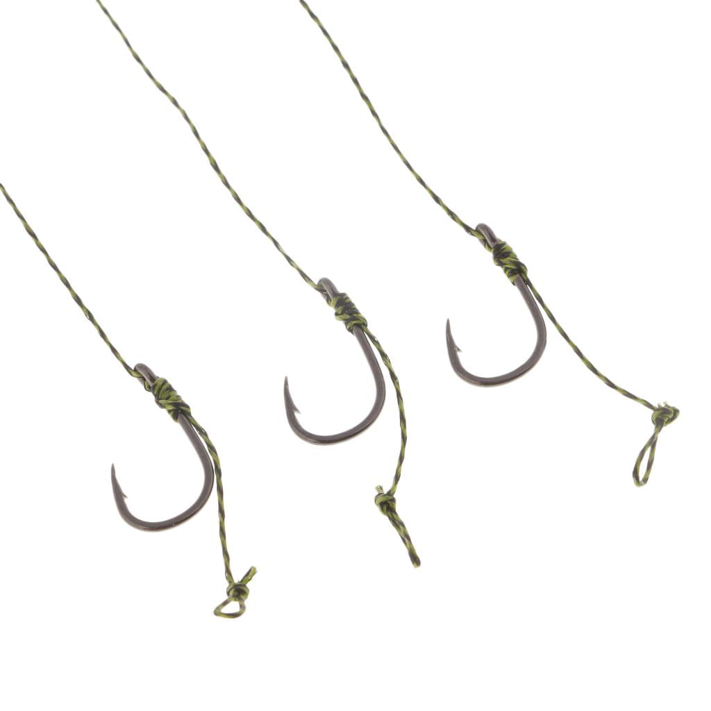 Ready Tied Hooks To Nylon 50cm sizes 2 4 6 8 Gold Fishing Made Line Carp Rigs 