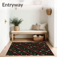 thumbnail image 3 of ODIKA 2'x3' Machine Washable Non-Slip Area Rug, Classic Holiday Plaid with Evergreen Branches and Ornament Details High Traffic Rug with Pad, Green, 654395, 3 of 8