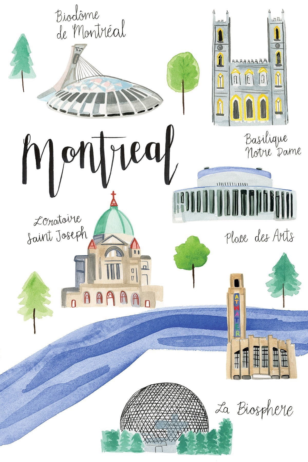 Marmont Hill "Montreal Sights" by Molly Rosner Painting Print on Wrapped Canvas