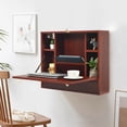 thumbnail image 4 of Gymax Wall Mounted Folding Laptop Desk Hideaway Organizer Storage Space Saver w/Drawer, 4 of 10