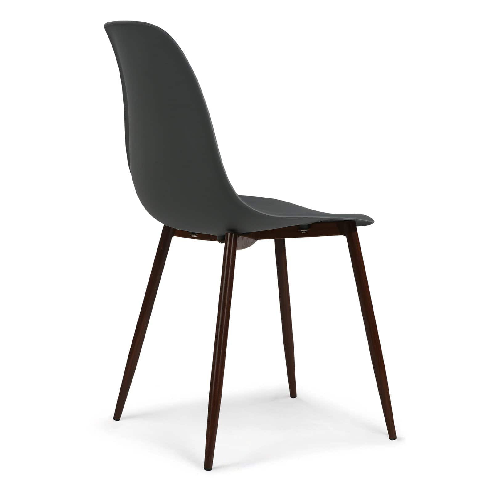 Set of 4 Poly and Bark Landon Contemporary Kitchen Dining Sculpted Mid-Century Side Chair in Black