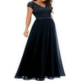 thumbnail image 4 of Women‘s Prom Maxi Dress Lace Patchwork Backless V Neck Elegant Evening Party Cocktail Dress, 4 of 6