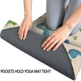 thumbnail image 3 of Beige Colorful Dinosaur Pattern Hot Yoga Mat Towel Non Slip for Hot Yoga - Quick-Drying Yoga Mat Cover with 4 Corner Pockets with Travel Bag - Hot Yoga Towel Non Slip 70"x26", 3 of 6