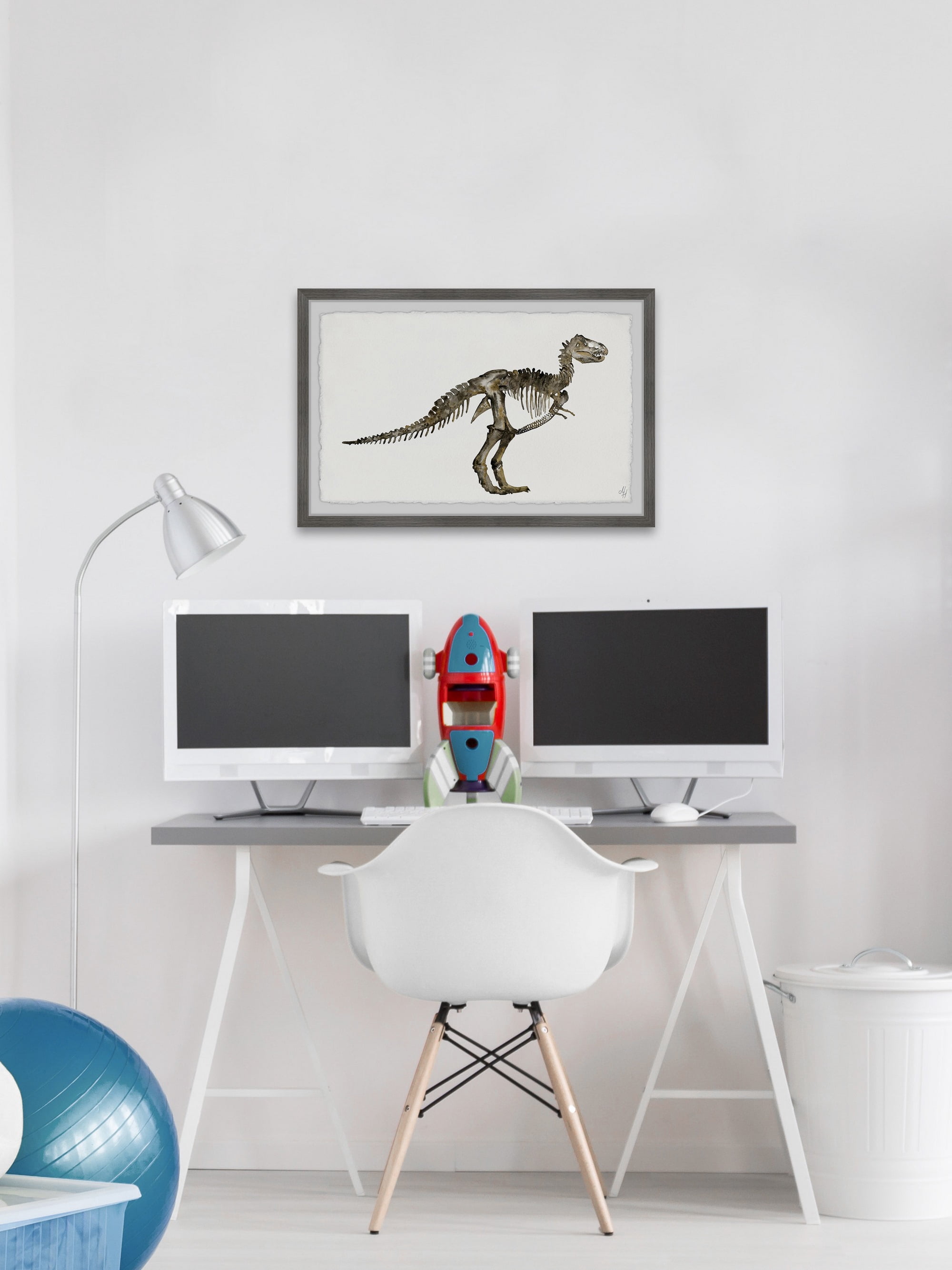 Marmont Hill Dinosaur Skeleton Framed Wall Art