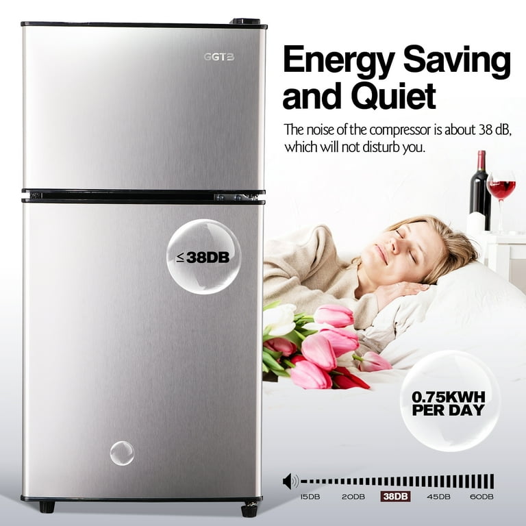 GGTB 3.2 Cu ft Two Door Mini Refrigerator with Freezer