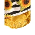 thumbnail image 4 of Bagilaanoe Newborn Baby Girl Rompers Dress Sunflowers Print Sleeveless V Neck Bodysuit + Headband 6M 12M 18M 24M Infant Lace Patchwork One Piece Jumpsuit, 4 of 8