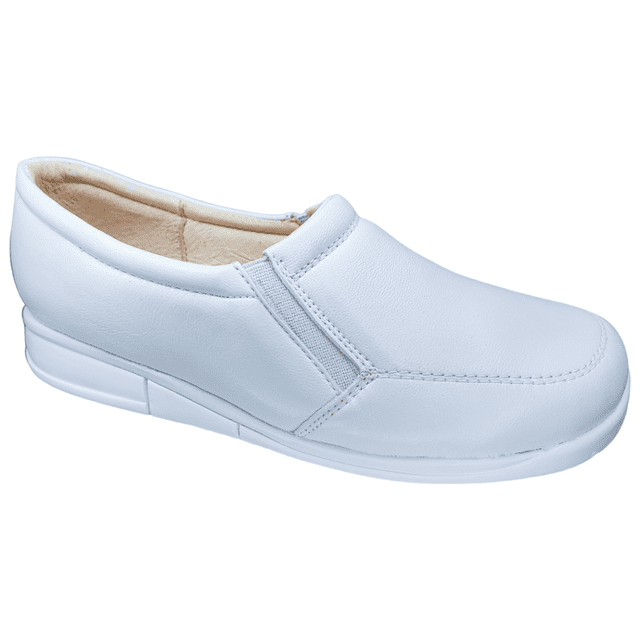 Zapatos De Enfermera Blancos De Piel Para Mujer Ideal Para Guarderias Clinico Restaurantes y Hoteles