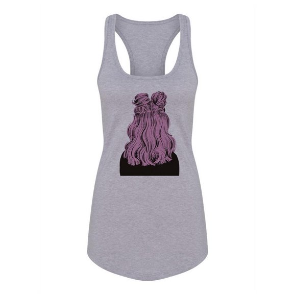 Pink Hair Racerback Tank Women -Image by Shutterstock, Female Large