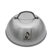 The Sasquash 'Tallboy' Melting Dome - Professional Grade 9" Wide Smashed Burger Griddle Cheese Lid - Matte Stainless Steel Skillet and Flattop Basting and Steaming Cover