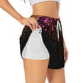 thumbnail image 2 of Bixox Women's Colorful Sparkling pattern 2 in 1 Running Shorts - Lightweight Athletic Workout Gym Yoga Shorts Liner with Pockets - XX-Large, 2 of 7
