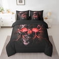 thumbnail image 2 of Castle Fairy Gothic Skull Twin Bedding Sets 7-Piece for Boys Girls,Abstract Green Lightning Bedding Comforter Set Microfiber,Exotic Style Breathable Sheet Sets,Ultra Soft Home Decor,Reversible, 2 of 8