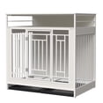 thumbnail image 7 of ZephyPaws 43.3 inch Dog Crate for Meduim Large Dogs Breeds, Double Layer Wooden Steel Pet Kennel Decorative End Table, Sturdy Dog Cage for Anxiety Dog, Decorate House as TV Stand, End Table, Bedside, 7 of 7