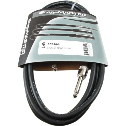 SRS16-6 StageMASTER 16AWG 6-Feet 1/4-Inch Speaker Cable 