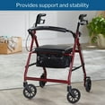 thumbnail image 3 of McKesson Rollator Walker with Seat and Wheels - Red, 300 lbs Capacity, 1 Ct, 3 of 11