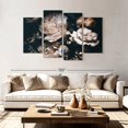 thumbnail image 2 of Elephant Stock Exquisite Peonies Wall Art - Horizontal Multi Panel Canvas - Living Room Wall Decor - Floral And Botanical Multi Panel - Black And Beige Decor - 84" x 54", 2 of 8