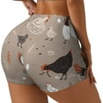 thumbnail image 2 of Sigee Chicken Print Women's High Waist Workout Shorts - Squat Proof, Tummy Control, Yoga and Gym Activewear-XX-Large, 2 of 9