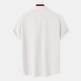 thumbnail image 6 of USNSM Men's Plus Size Solid Color Cotton Linen Shirts Summer Loose Breathable Comfortable Casual Pocket Short Sleeve Shirt Top White XL, 6 of 9