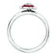 thumbnail image 2 of Sterling Silver Stackable Expressions Polished Enameled/CZ Heart Ring Size 7, 2 of 3