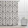 thumbnail image 2 of Black and Beige Shower Curtain, Modern Aesthetic Black Striped Shower Curtain Set for Bathroom Waterproof Polyester Shower Curtain with Hooks, 72x84 Inch, 2 of 6