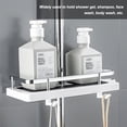 thumbnail image 2 of Botellas de ducha de plástico Almacenamiento de bastidor Sin resbalón Estante libre con soporte de gancho colgante Canasta Organizador Accesorios para el hogar Blanco negro, redondo seitruly HA009961-01B, 2 of 6