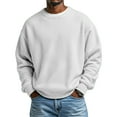 thumbnail image 2 of yuCgh Men's Long Sleeve Crewneck Sweatshirt, Casual Pullover with Soft Fabric, Unisex Running Tracksuit Style Top for Sports and Everyday Comfort,White XL, 2 of 5