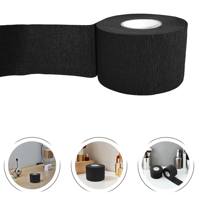 BEADCEST 7Ud Papel De Cuello Desechable Negro Para Barbería Con Cierre Ajustable Y Material Confortable