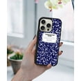 thumbnail image 5 of WIRESTER Shockproof Soft Rubber Cover Case for Apple iPhone 16 Pro 6.3" 2024, Blue Composition Book, 5 of 5