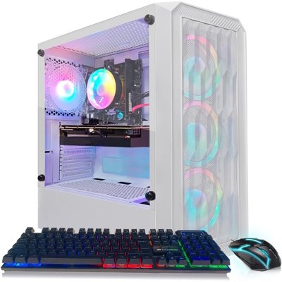 STGAubron Gaming Desktop PC, Core i5 9th up to 4.1G, DDR4 16G, 512G SSD, Radeon RX 580 8GB, WiFi, BT, RGB Fan x4, Windows 11 Home