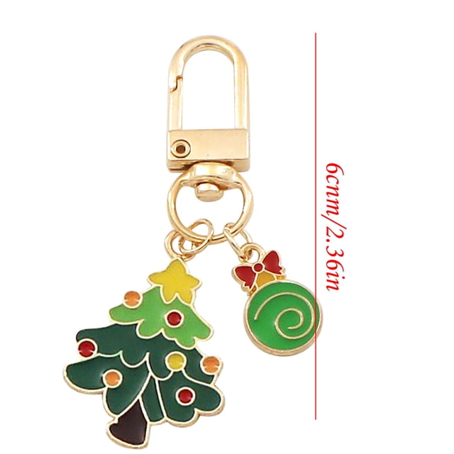Small Christmas Tree Christmas Series Metal Keychain Pendant Christmas Tree Candy Snowman Pendant Small Gift Christmas Candy Gifts