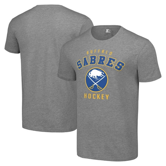 Men's Starter Heather Gray Buffalo Sabres Logo T-Shirt