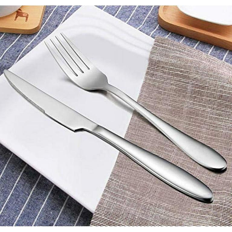 PERHOME 20-Piece Silverware Set for 4, Stainless Steel Eating Utensils  Sets, Mirror Polished Flatware Cutlery Set for Home Kitchen Restaurant  Hotel