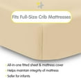thumbnail image 2 of BreathableBaby All-in-One Fitted Sheet & Waterproof Cover for Crib Mattresses, 2-Pack, Beige, 2 of 6