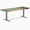 Natural Walnut Emerald River / Space Gray, variant on Desky Dual Resin Hardwood Sit Stand Desk - Teak Blue River / 80 X 30 Inches / White