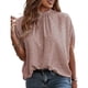 thumbnail image 1 of Camisas informales de manga corta con lazo en la espalda para mujer, holgadas, con manga de murciélago, para uso diario, Rosa M, 1 of 7