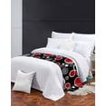 thumbnail image 3 of Xipuska Geometric Red Bed Runners for Queen Size Bed, Decorative Bed Throws for Foot of Bed, Modern Black Grey White Abstract Circle Bed Runner Sofa Throw Bedding Scarf Slipcover for Bedroom, 3 of 6