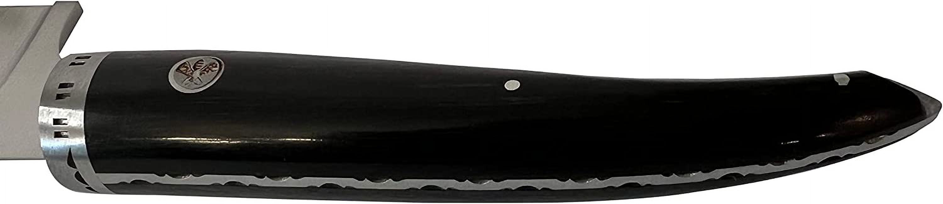 Laguiole en Aubrac Cuisine Gourmet Stainless Fully Forged Steel Made In France Essential 2-Piece Premium Kitchen Knife Set With Ebony Wood Handles, 8-Chef Knife And 4-in Paring Knife