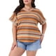thumbnail image 1 of Blusas Casuales de Talla Grande para Mujeres GRACE & GRANDEUR, Tops Boho con Estampado Geométrico, Manga Murciélago, Cuello en V, 2X Naranja, 1 of 1