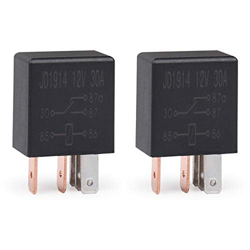EHDIS 5 Pin Relay 12V 30A SPDT Multi-Purpose Relay Heavy Duty Standard Relay Kit Pack of 2 Model JD1914-12V-30A