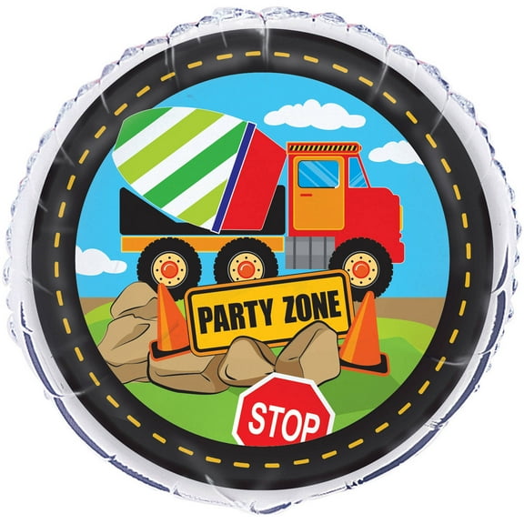 Foil Construction Party Balloon, 18in